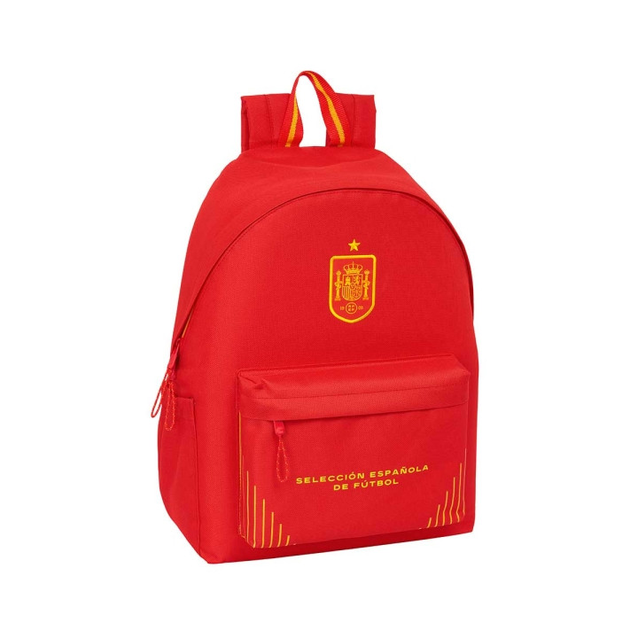 Safta Seleccion Española de Futbol Mochila para Portatil hasta 14.1" - Bolsillo Frontal - Portabotellas - Doble Tirador - Hombre