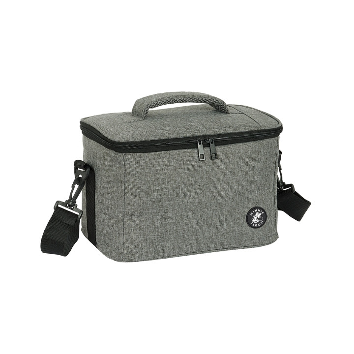 Safta Minnie Mouse Grey Bolsa Isotermica Porta Alimentos 9.2L - Cremallera - Asa Acolchada - Bandolera Ajustable - Repelente al
