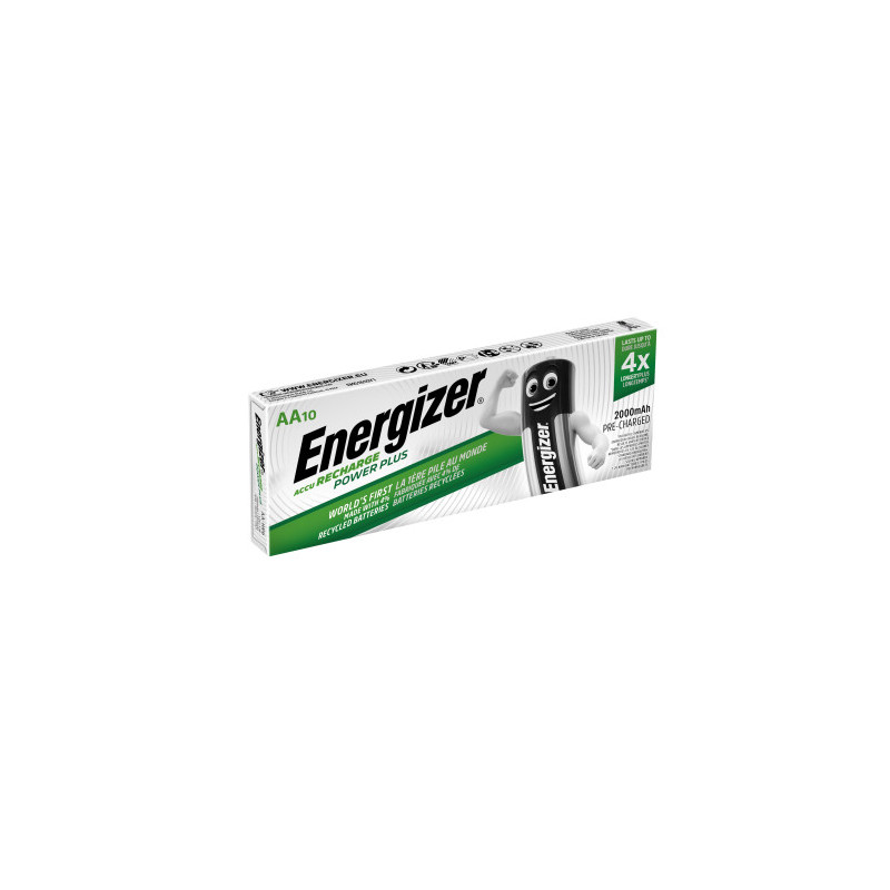 Pack 10 pilas recargables power plus nh15 - hr6 aa 2000mah 1