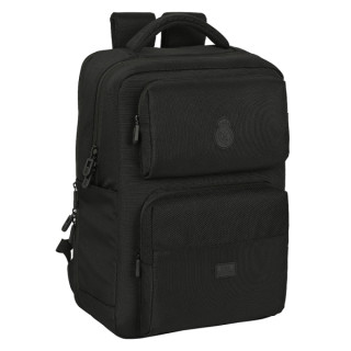 Safta Real Madrid Premium Mochila para Portatil hasta 15.6" - Conector USB - Portabotellas - Bolsillos Frontales - Tirador Doble