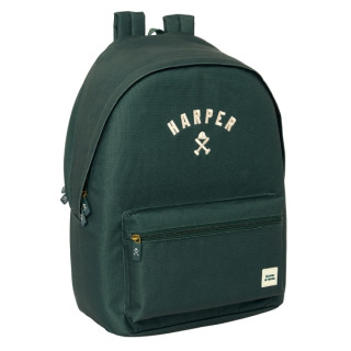 Safta Harper and Neyer Green Mochila para Portatil hasta 15.6" - Antirrobo - Conector USB - Base Acolchada - Hombreras Ergonomic