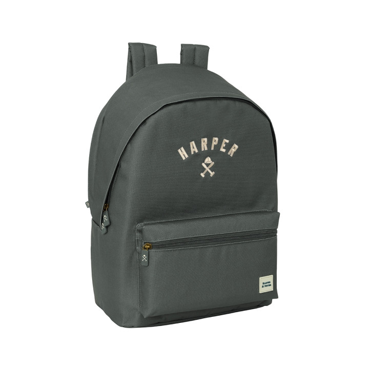Safta Harper and Neyer Grey Mochila para Portatil hasta 15.6" - Conector USB - Base Acolchada - Tirador Doble - Hombreras Ergono