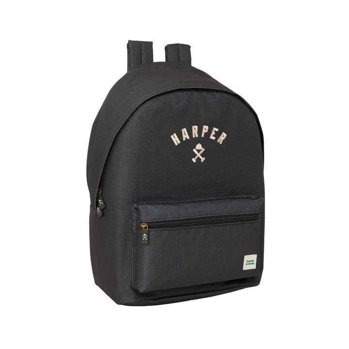 Safta Harper and Neyer Black Mochila para Portatil hasta 15.6" - Conector USB - Base Acolchada - Tirador Doble - Hombreras Ergon