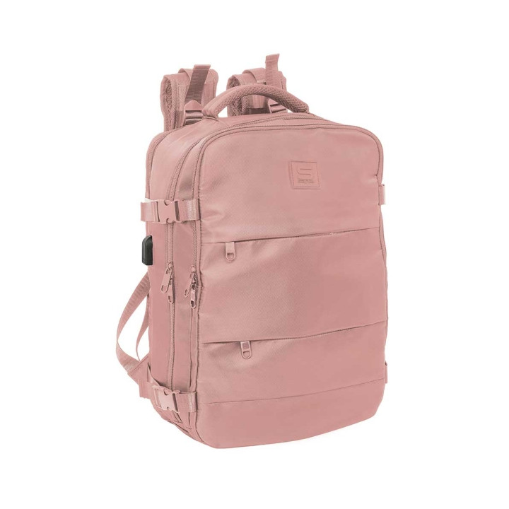 Safta Mochila de Cabina - Bolsillo para Portatil hasta 15.6" - Conector USB - Hombreras Ergonomicas - Zapatillero - Interior Aco