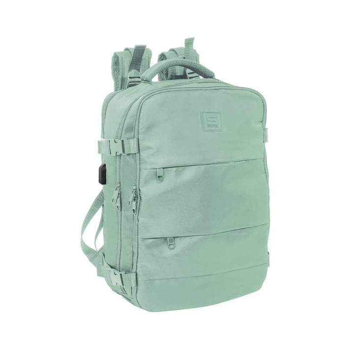 Safta Mochila de Cabina - Bolsillo para Portatil hasta 15.6" - Organizador Interno - Portabotellas - Bolsillos Frontales - USB -