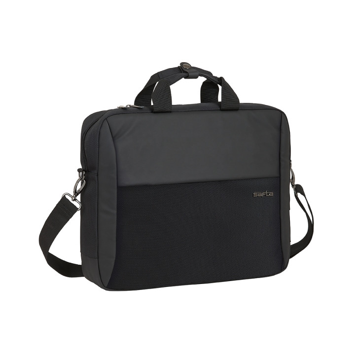 Safta Business Maletin para Portatil hasta 15.6" - Doble Tirador - Conector USB - Bolsillo Oculto - Bandolera Ajustable - Asas F