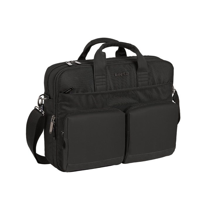 Safta Business Maletin para Portatil hasta 15.6" - Interior Acolchado - Compartimento para Tablet 10.6" - Bolsillos Frontales -