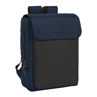 Safta Business Mochila para Portatil hasta 13.3" - Cierre Doble - Conector USB - Rejilla Transpirable - Cinta para Maleta - Asa