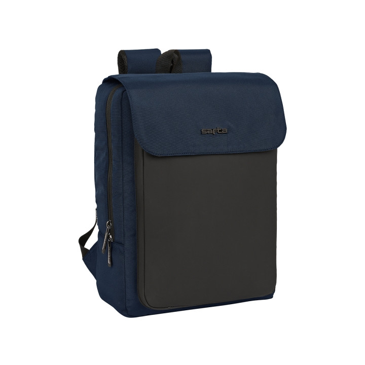 Safta Business Mochila para Portatil hasta 13.3" - Cierre Doble - Conector USB - Rejilla Transpirable - Cinta para Maleta - Asa