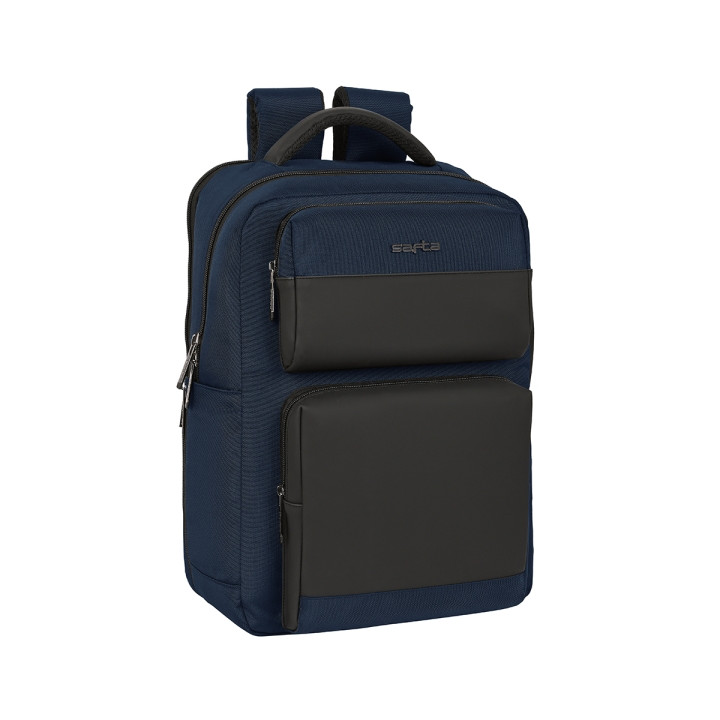 Safta Business Mochila para Portatil hasta 15.6" - Conector USB - Portabotellas - Tirador Doble - Compatible con Maleta - Hombre
