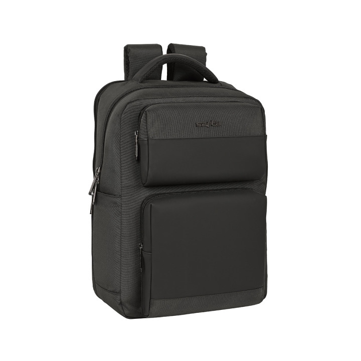Safta Business Mochila para Portatil hasta 15.6" - Conector USB - Portabotellas - Bolsillos Frontales - Tirador Doble - Compatib