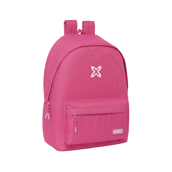 Safta Munich Basicos Fucsia Mochila para Portatil hasta 15.6" - Antirrobo - Conector USB - Base Acolchada - Bolsillo Frontal - H