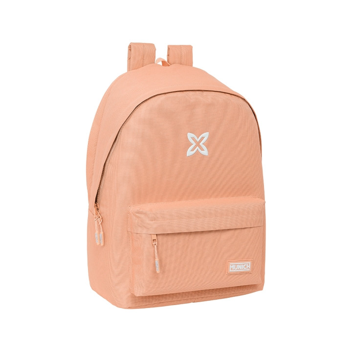 Safta Munich Basicos Peach Mochila para Portatil hasta 15.6" - Bolsillo Frontal - Conector USB - Base Acolchada - Hombreras Ergo