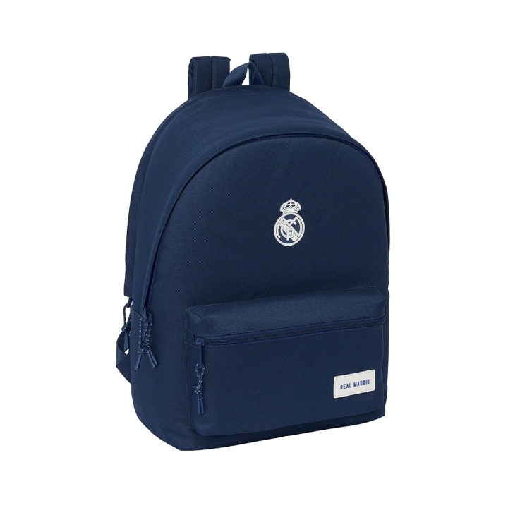 Safta Real Madrid Chica Marino Mochila para Portatil hasta 15.6" - Alojamiento Antirrobo - Conector USB - Base Acolchada - Ergon