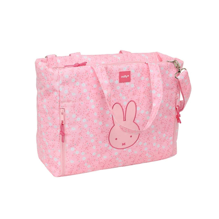 Safta Miffy Flores Maletin para Portatil hasta 14.1" - Cremallera - Bolsillos Frontales - Hombrera Ajustable - Asas de Mano - 28