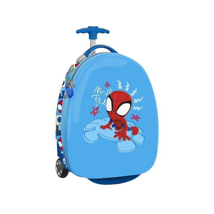 Safta Spidey Rescue Maleta Trolley Infantil 16” - Ruedas para Facil Desplazamiento - Cintas con Cierre de PVC - Materiales ABS y