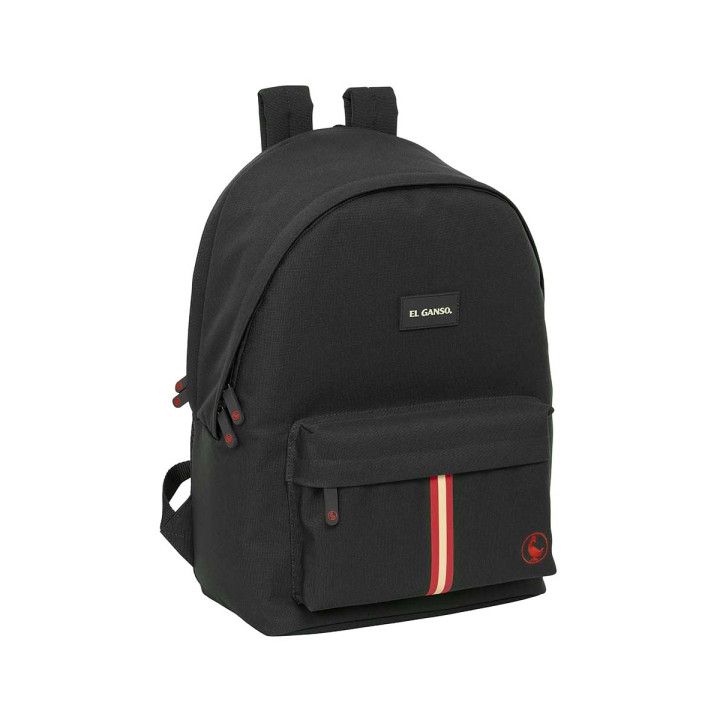 Safta el Ganso Basics Black Mochila para Portatil hasta 15.6" - Interior Acolchado - Conector USB - Base Acolchada - Hombreras E