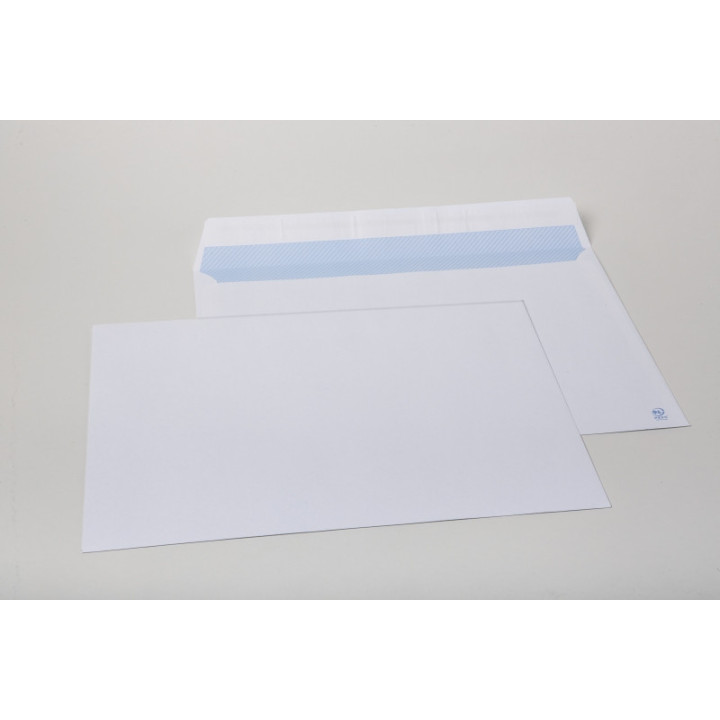 Sam Pack de 250 Sobres de Papel Offset 90grs - Medidas 190x250mm - Autoadhesivo con Tira de Silicona - Color Blanco