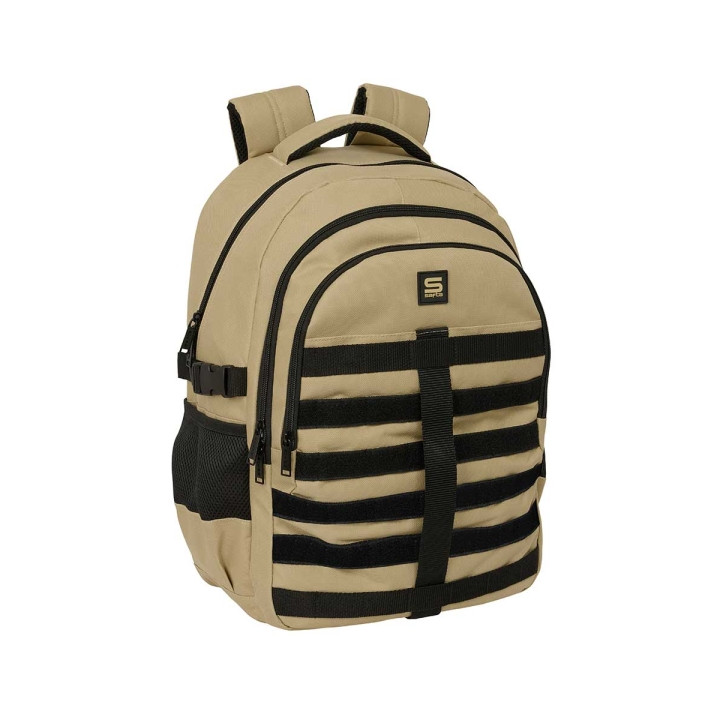 Safta Camel Mochila para Portatil hasta 15.6" - Cremalleras Bidireccionales - Antirrobo - Cintas Ajustables - 23.46L - 340x150x4