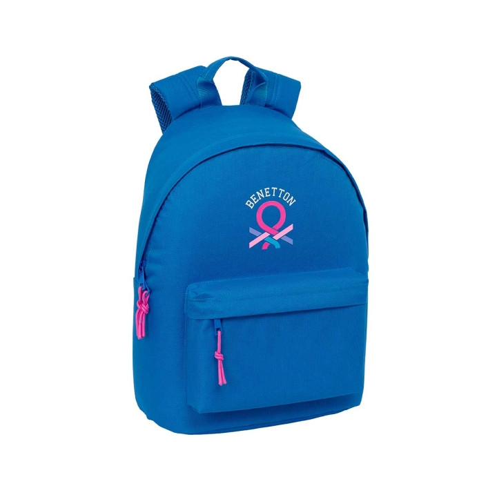 Safta Benetton Basics Azulina Mochila para Portatil hasta 14.1" - Bolsillo para Tablet - Bolsillo Trasero - Tirador Doble - Homb