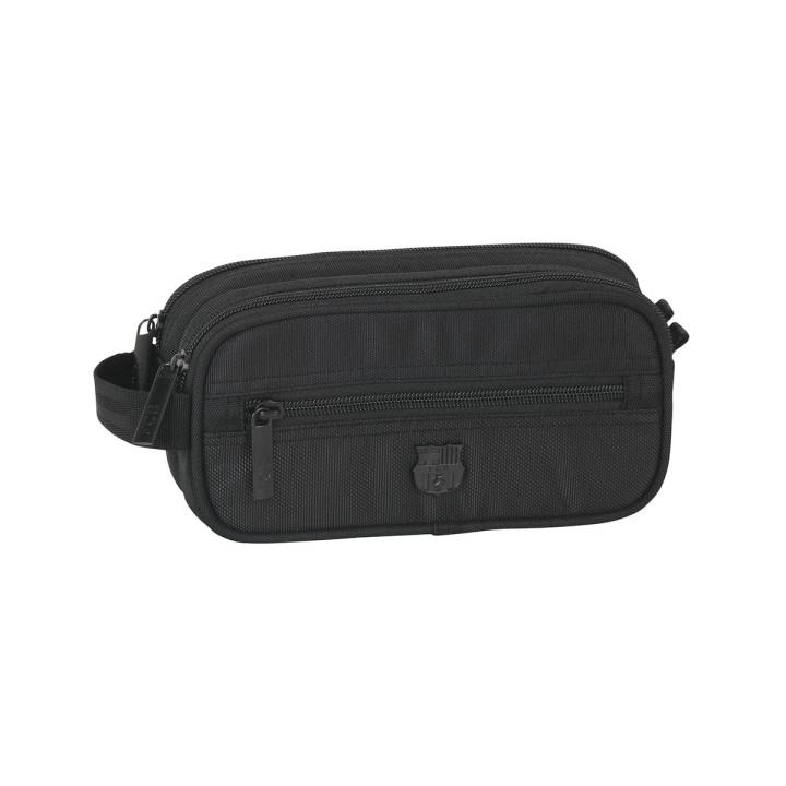 Safta F.C.Barcelona Premium Neceser Compacto de 2L - 2 Compartimentos con Cremallera - Asa Lateral - Bolsillo Frontal - 210x100x