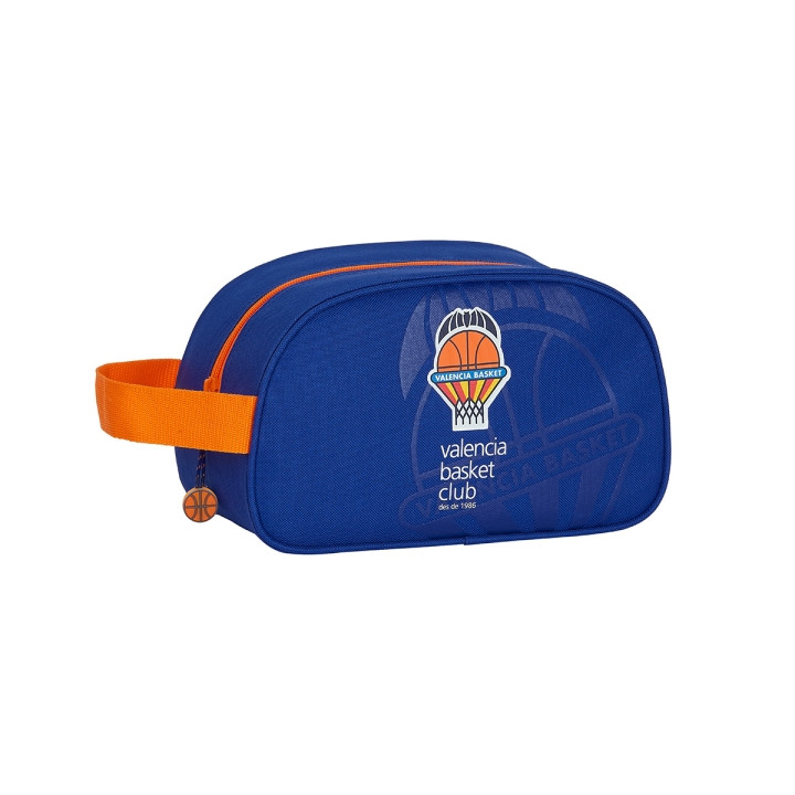 Safta Valencia Basket Neceser de 5L - Cremallera - Asa Lateral - Adapatable a Carro - 260x120x150mm - Color Azul Oscuro