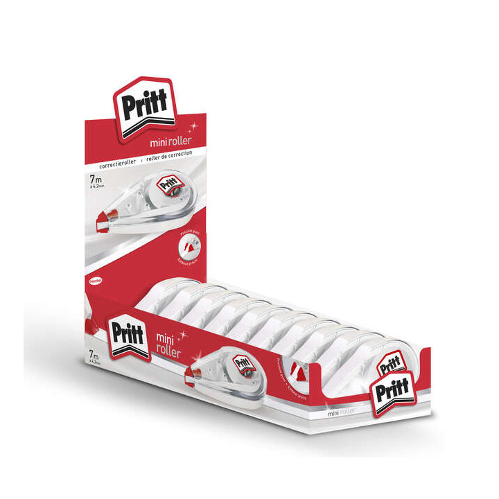 Pritt Mini Roller Corrector 4.2mm x 7m - Compacto y Ergonomico - Punta Flexible de Alta Precision - Compatible con todo Tipo de