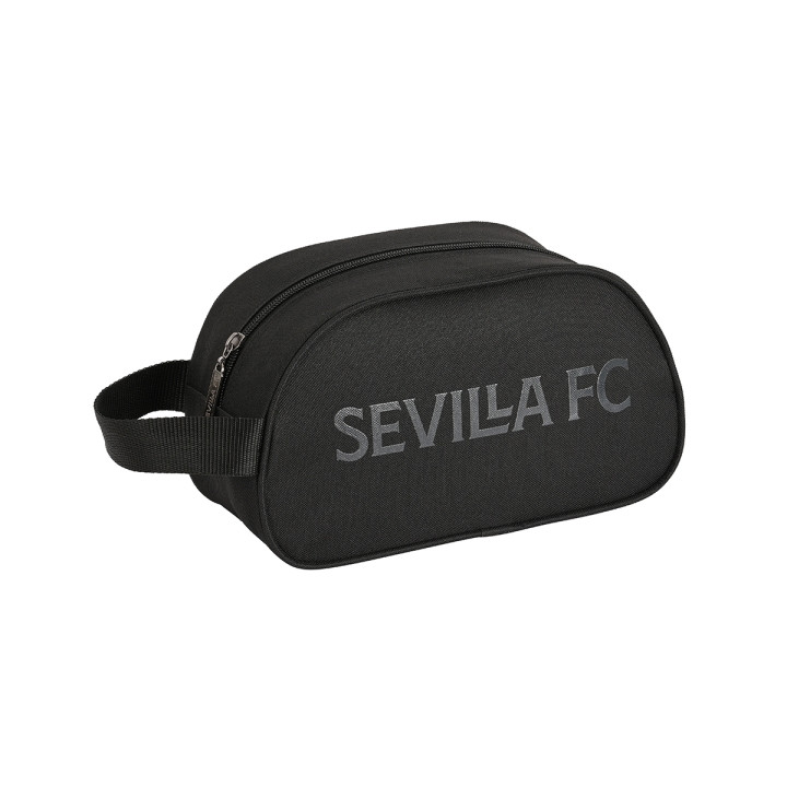 Safta Sevilla FC Teen Neceser de 5L - Cremallera - Asa Lateral - Adapatable a Carro - 260x120x150mm - Color Negro