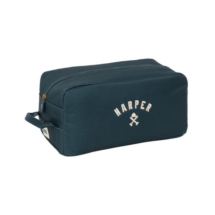 Safta Harper and Neyer Zapatillero - Asa Lateral - 9L - Resistente - Facil Transporte - 340x180x150mm - Color Azul Marino