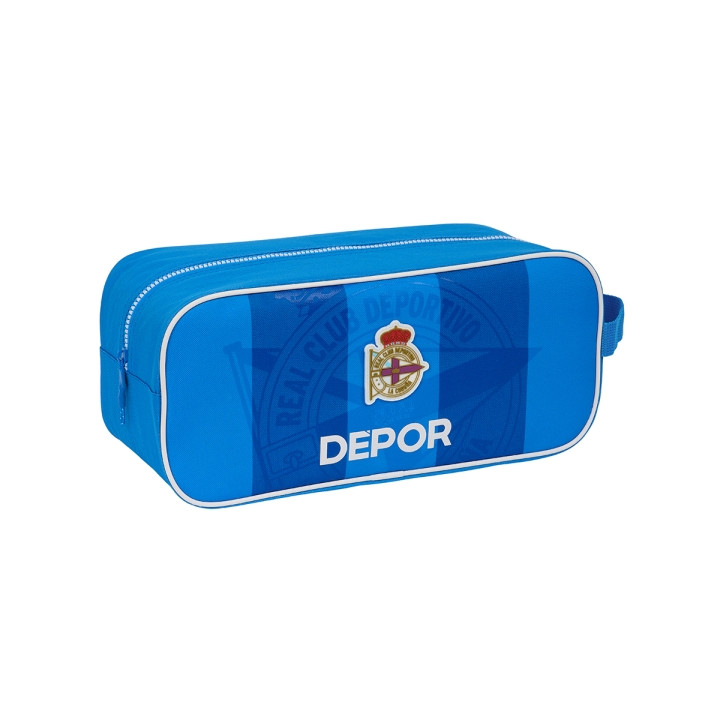 Safta Real Deportivo de la Coruña Zapatillero - Asa Lateral - 7L - Material Resistente - 340x140x150mm - Color Azul