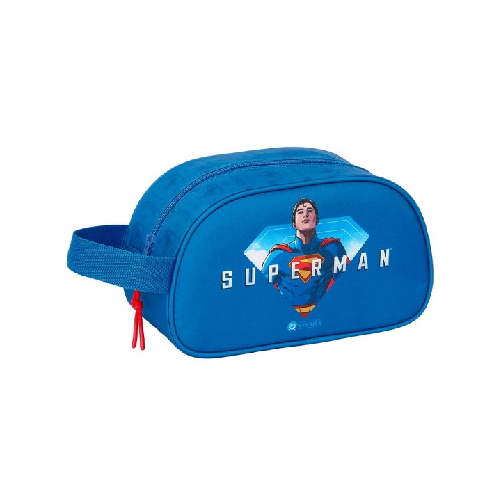 Safta Superman Neceser de 5L - Cremallera - Asa Lateral - Adapatable a Carro - 260x120x150mm - Color Azul Oscuro