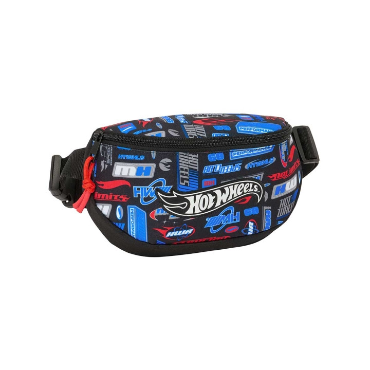 Safta Hot Wheels Bolsa de Cintura - Cintas Ajustables - 2.9L - Material Resistente - 230x90x140mm - Color Azul