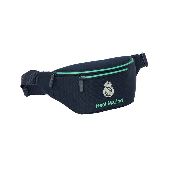Safta Real Madrid 2ª Equipacion 25/26 Bolsa de Cintura - Cremallera - Cintas Ajustables - 2.49L - 230x90x120mm - Color Azul Mari
