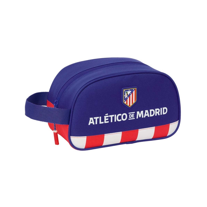 Safta Atletico de Madrid Neceser de 5L - Cremallera - Asa Lateral - Adapatable a Carro - 260x120x150mm - Color Azul Marino