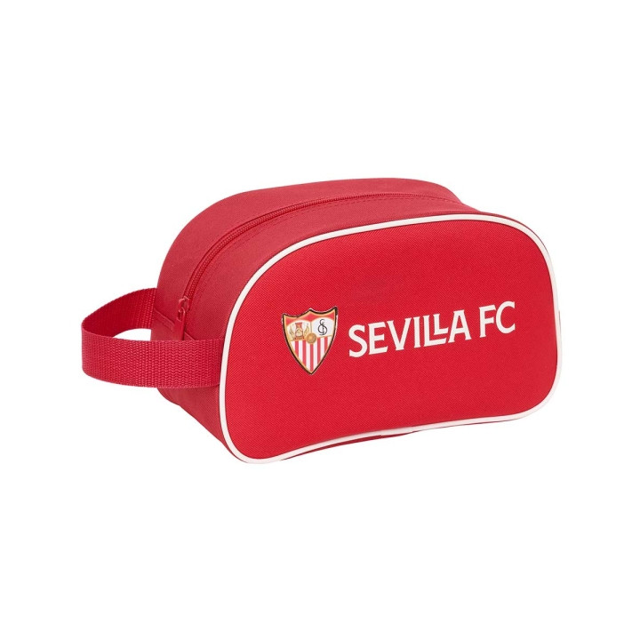 Safta Sevilla FC Neceser de 5L - Cremallera - Asa Lateral - Adapatable a Carro - 260x120x150mm - Color Rojo