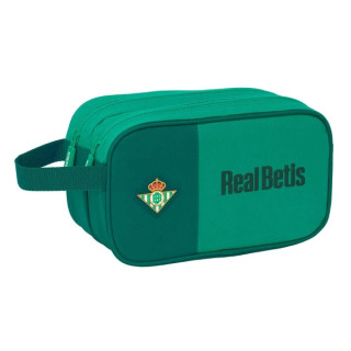 Safta Real Betis Balompie Neceser de 5L - 2 Compartimentos con Cremallera - Asa Lateral - Adapatable a Carro - Resistente al Agu