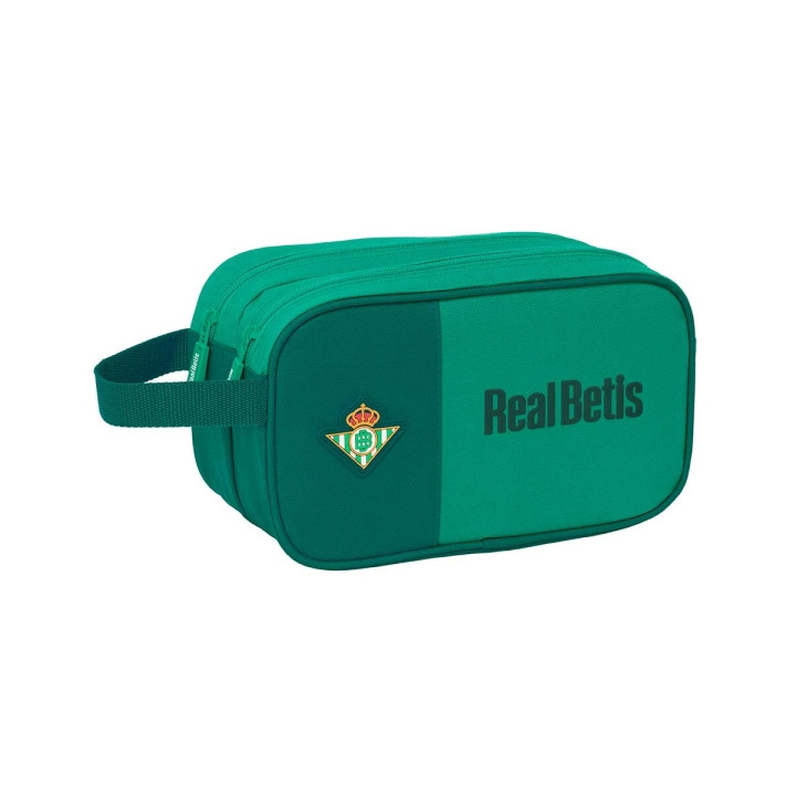 Safta Real Betis Balompie Neceser de 5L - 2 Compartimentos con Cremallera - Asa Lateral - Adapatable a Carro - Resistente al Agu