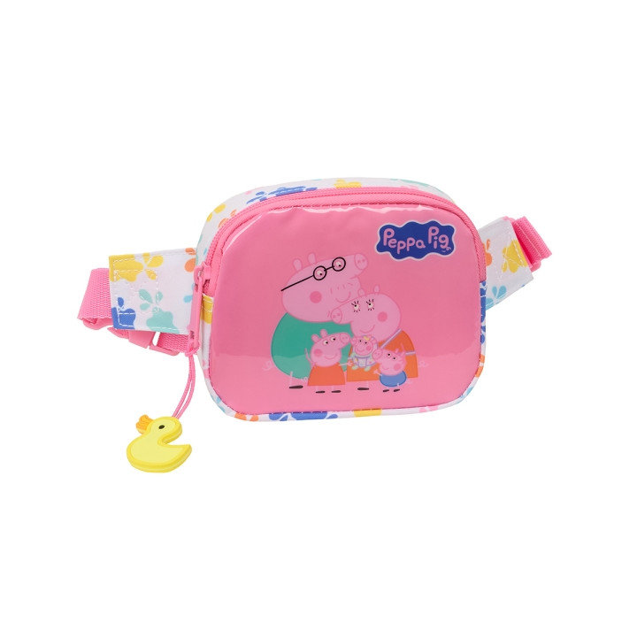 Safta Peppa Pig Baby Pig Bolsa de Cintura Infantil - Cintas Ajustables - 0.62L - Material Resistente - 140x40x110mm - Color Rosa