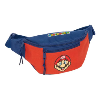 Safta Super Mario Mamma Mia Bolsa de Cintura - Cremallera - Cintas Ajustables - Cierre de PVC - 2.49L - 230x90x120mm - Color Roj