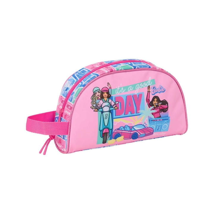 Safta Barbie Neceser de 3.75L - Cremallera - Asa Lateral - Adapatable a Carro - Bolsillo Interior - 260x90x160mm - Color Rosa