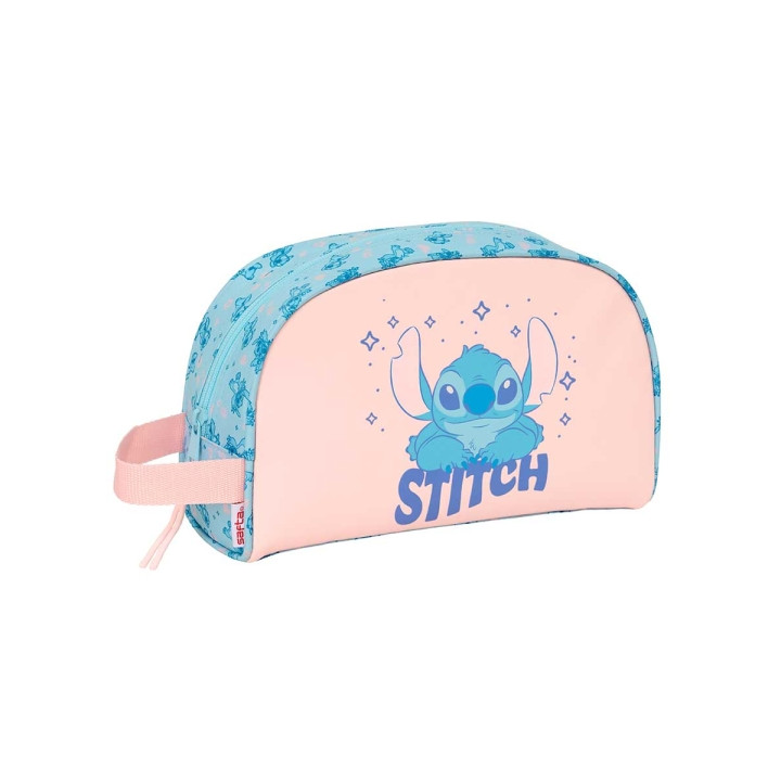 Safta Stitch Ohana Neceser de 5L - Cremallera - Asa Lateral - Adapatable a Carro - Bolsillo Interior - 280x100x180mm - Color Azu