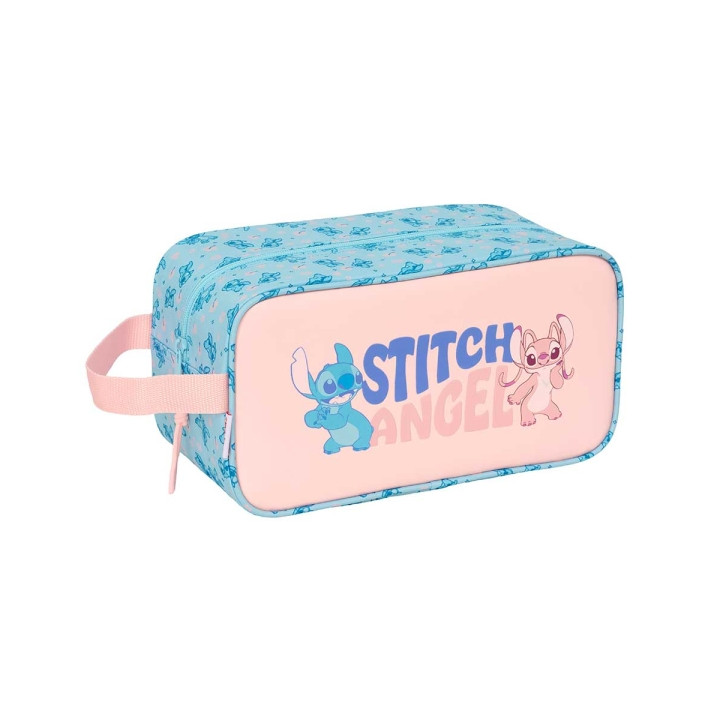 Safta Stitch Ohana Zapatillero - Asa Lateral - 6L - Facil Transporte - 290x140x150mm - Color Azul Claro