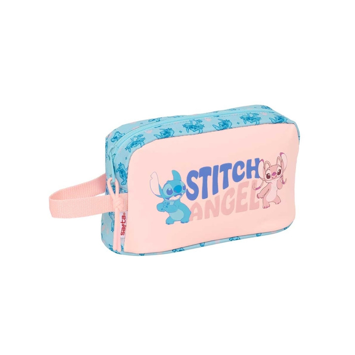 Safta Stitch Ohana Portadesayunos Termico de 1.7L - Interior Forrado en Aluminio - 215x65x120mm - Color Rosa Pastel