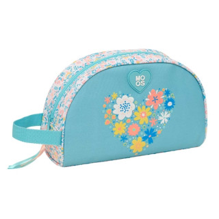 Safta Moos Fiori Neceser de 5L - Cremallera - Asa Lateral - Adapatable a Carro - Bolsillo Interior - 280x100x180mm - Color Azul