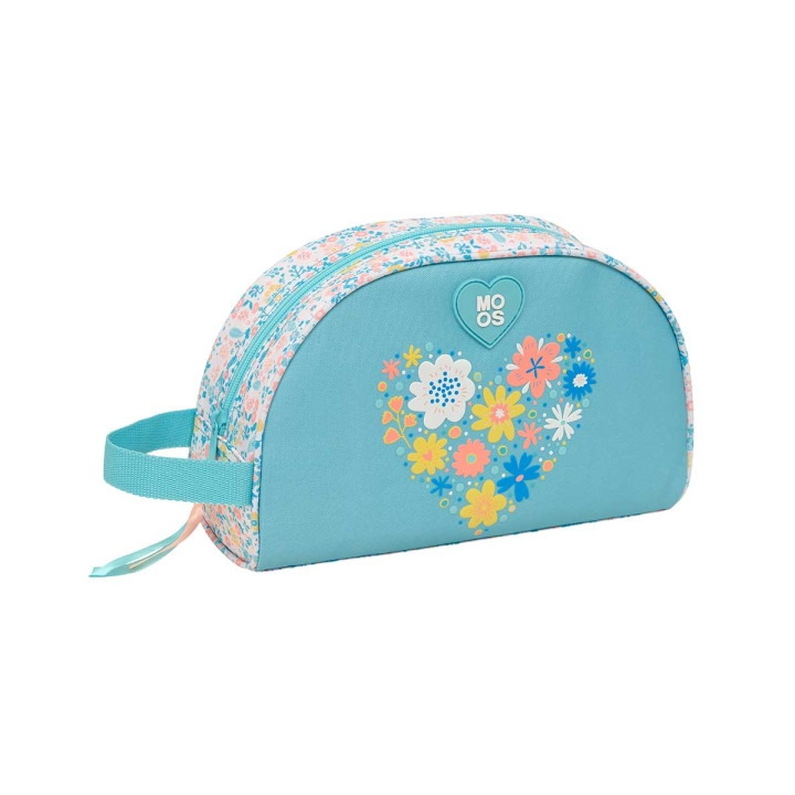 Safta Moos Fiori Neceser de 5L - Cremallera - Asa Lateral - Adapatable a Carro - Bolsillo Interior - 280x100x180mm - Color Azul