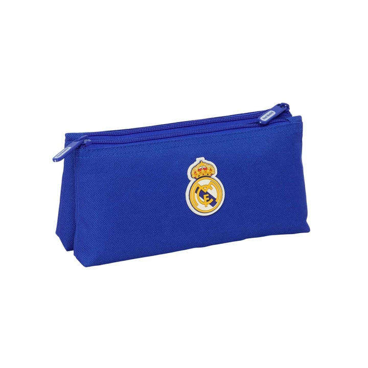 Safta Real Madrid Neceser Compacto de 2L - 2 Compartimentos con Cremallera - 220x80x100mm - Color Azul