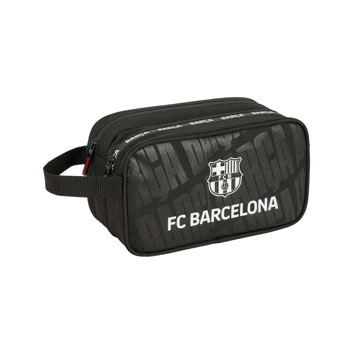 Safta F.C.Barcelona Neceser de 5L - 2 Compartimentos con Cremallera - Asa Lateral - Adapatable a Carro - 260x125x150mm - Color N