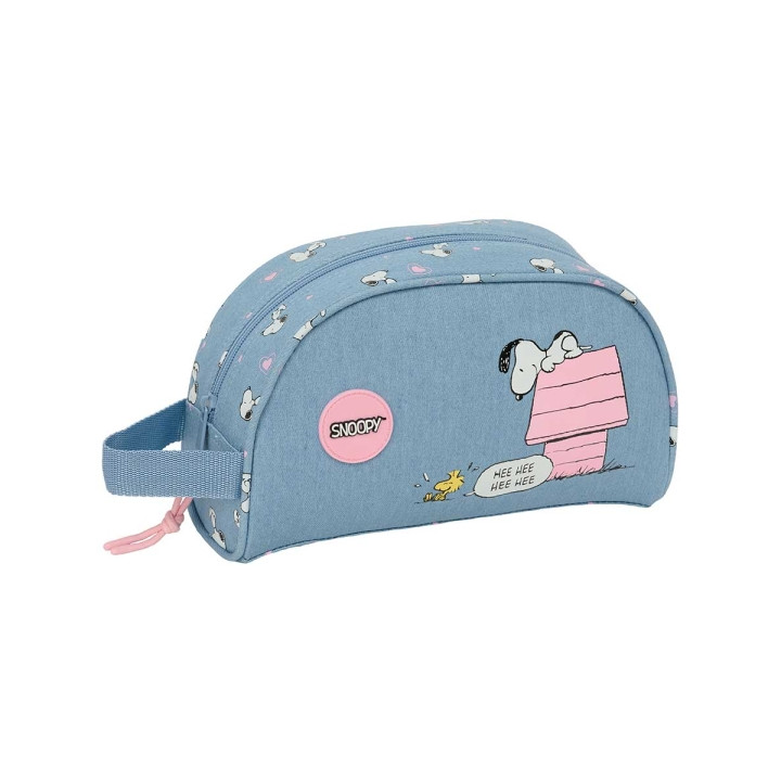 Safta Snoopy Neceser de 3.75L - Cremallera - Asa Lateral - Adapatable a Carro - Bolsillo Interior - 260x90x160mm - Color Azul