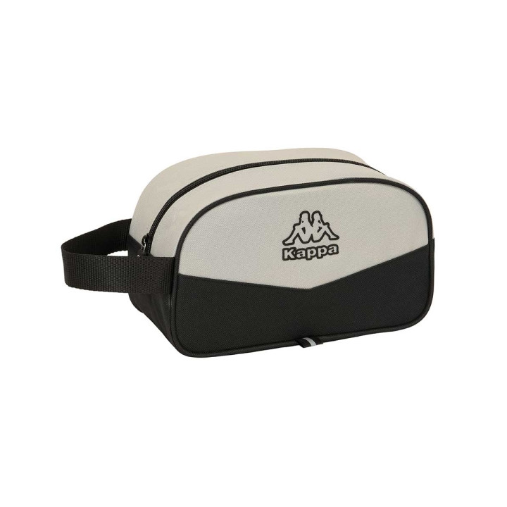 Safta Kappa Grey Neceser de 5L - Cremallera - Asa Lateral - Adapatable a Carro - 260x120x150mm - Color Negro y Gris