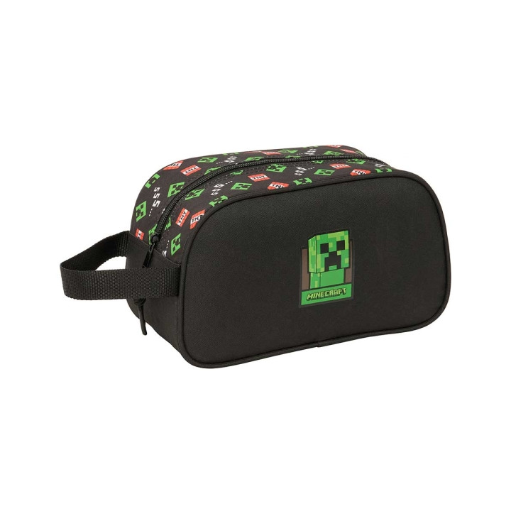 Safta Minecraft Neceser de 5L - Cremallera - Asa Lateral - Adapatable a Carro - 260x120x150mm - Color Negro